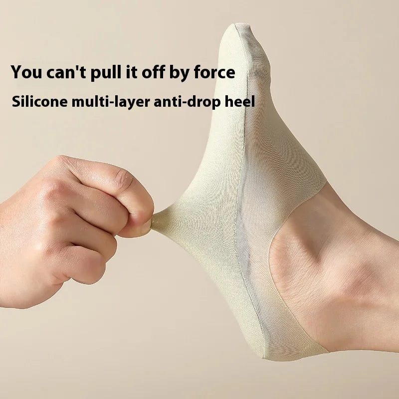 FCJ Women's Summer Thin Breathable Traceless Invisible Socks