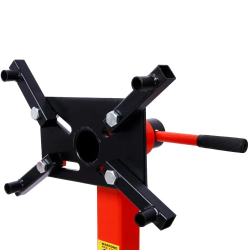 1500 LBS Motor Stand with 4 Adjustable Arms 360 Degree Rotating Head 4 Wheels Red FCJ Metal Engine Holder for Garage Auto Repair