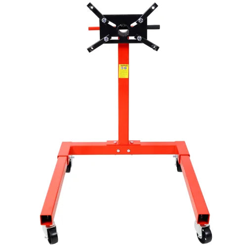 1500 LBS Motor Stand with 4 Adjustable Arms 360 Degree Rotating Head 4 Wheels Red FCJ Metal Engine Holder for Garage Auto Repair