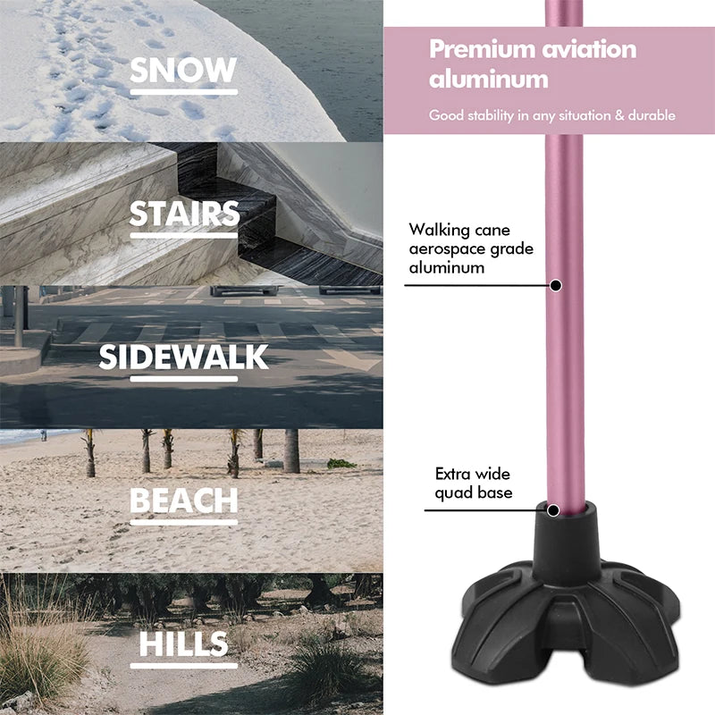 AG KINGGEAR Adjustable Lightweight Portable Hand Walking Stick Collapsible Foldable Canes for Men Women
