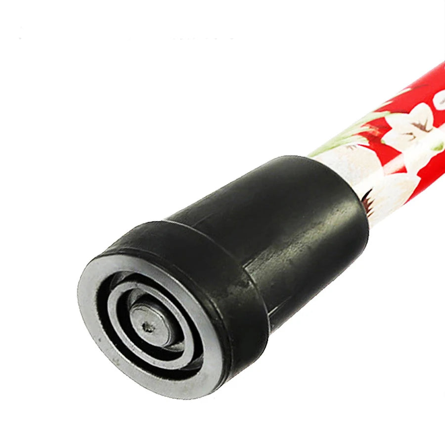 Comfortable T-Handle Printing Poles 5-Level Folding Walking Cane Lightweight Adjustable Portable Hand Walking Stick