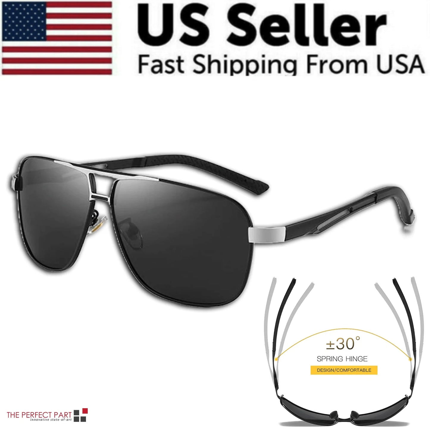 Men's Outdoor Polarized Pilot Sunglasses with UV400 Protection Sports Eyewear for Driving and Sun Activities