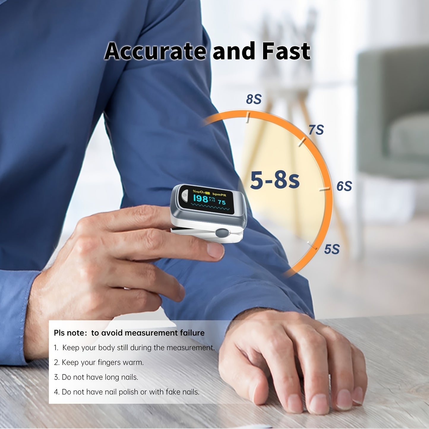 Pulse Oximeter Fingertip SpO2 Heart Rate Monitor / Blood Oxygen Saturation Monitor