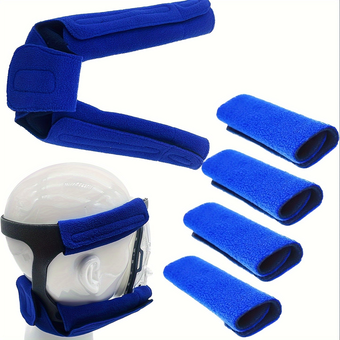 5pcs Set CPAP Strap Covers CPAP Neck Pad For CPAP Supplies Reduce Headgear Pressure And Cheek Red Marks Extend Useful Life Includes 4 CPAP Strap Cushions & 1 CPAP Comfortable Neck Pad