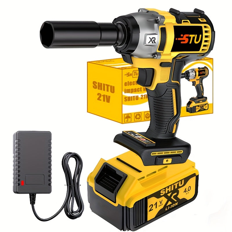 Cordless impact wrench, impact wrench with charger, lithium-ion wrench, portable, fast charger - electric tools suitable for home and car maintenance and repair