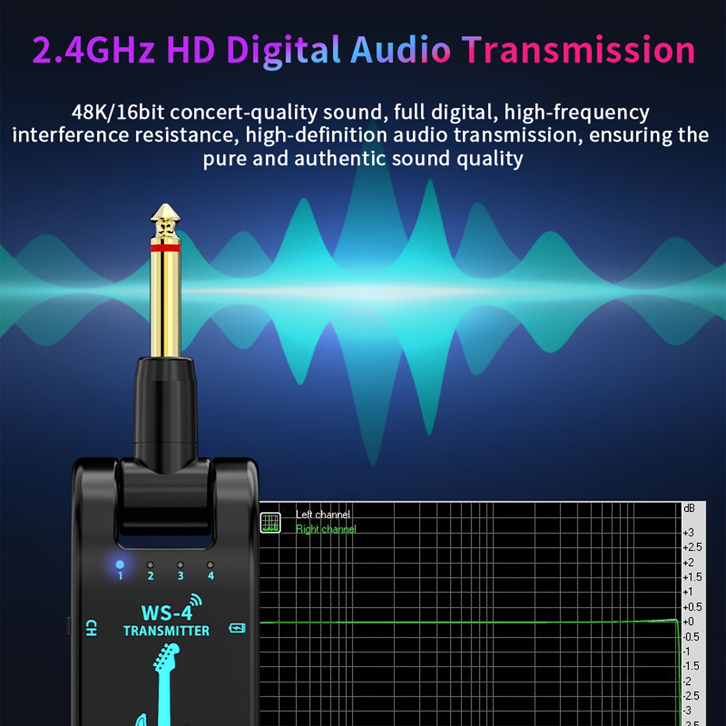 2. 4G Wireless Transmission System for Guitar with Wireless Transmitter And Receiver