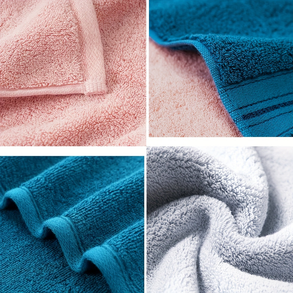 6-pce Bath Towel Set, Pure Cotton Bath Towels and Towels, 2 Bath Towels+2 Hand towels+2 Washcloths, Soft Shower Moisture Absorbing Cotton Bath Towel Set, Bathroom Towel Set, Bathroom Supplies, Household items