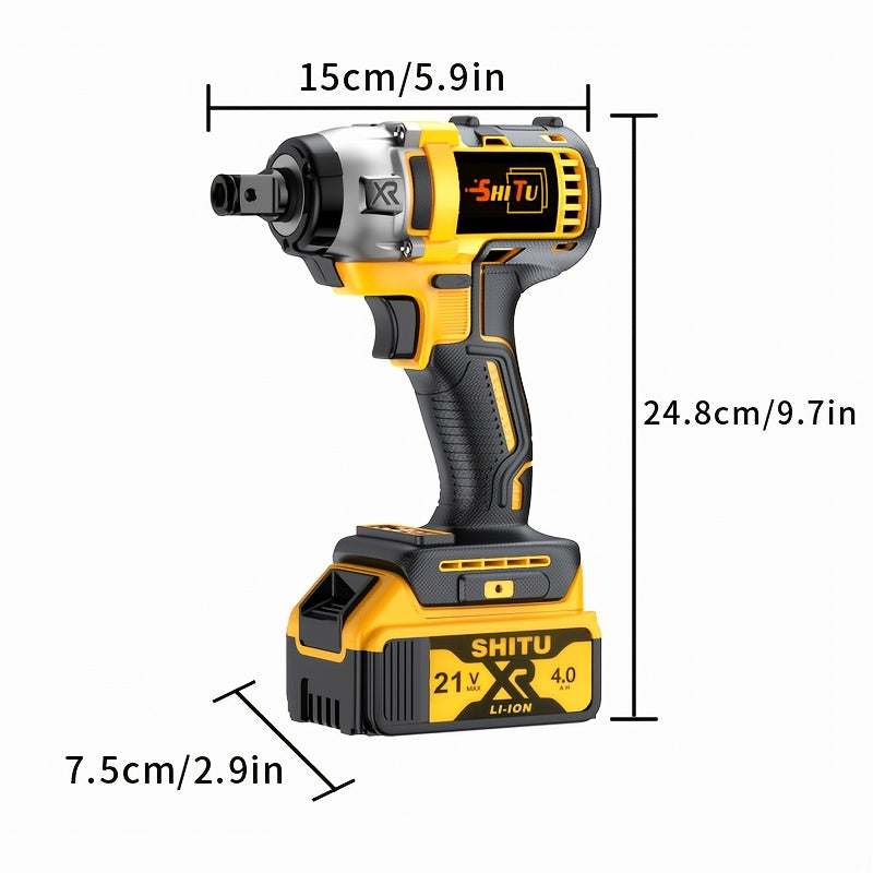 Cordless impact wrench, impact wrench with charger, lithium-ion wrench, portable, fast charger - electric tools suitable for home and car maintenance and repair