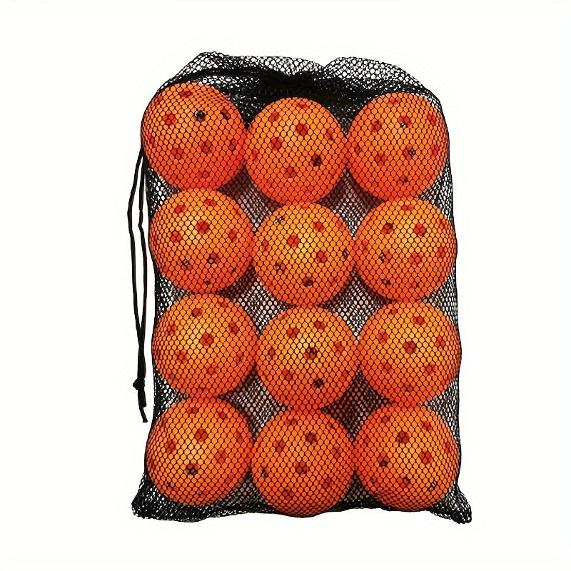 12-Pack 74mm 40-Hole Plastic Pickleball Balls, Mixed Colors, 26g, Durable and Stable, PE Material, for Outdoor Games and Sports Equipment