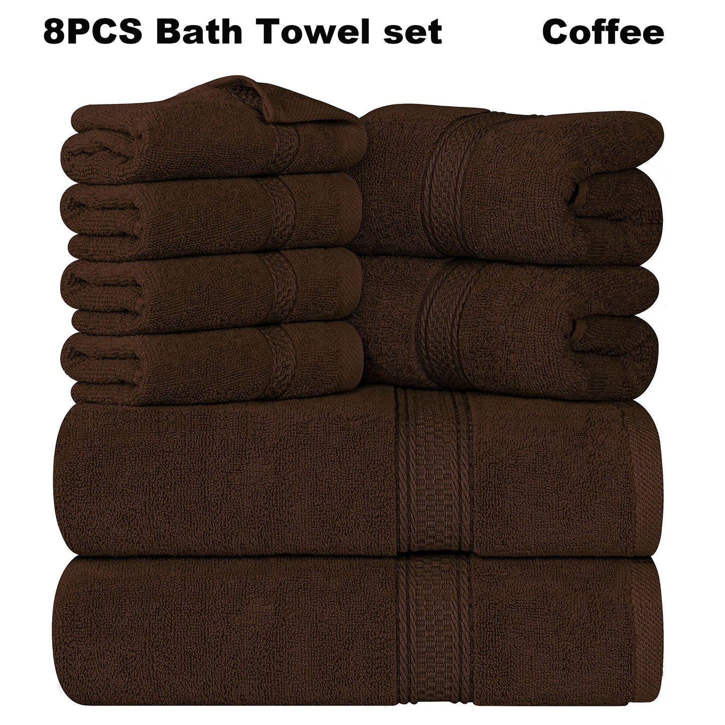 8pcs Bath Towel Set, 2 Bath Towels, 2 Hand Towels, 4 Washcloth, Luxurious, Soft, Skin Friendly, Good Water Absorption, Quick Drying, Thickened Bathing Towel, Suitable for Home, Hotel, Travel, Fitness, Beauty SPA, Etc, Wash Cl