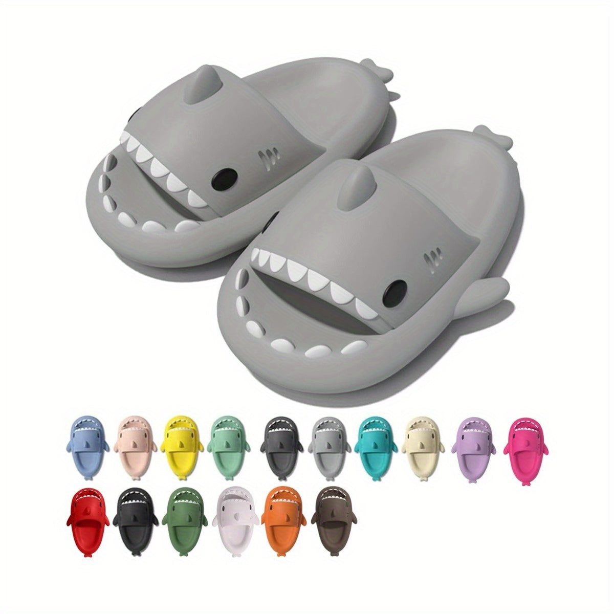 Shark Cloud Slippers - Cute Black Shark Design Slides for Women & Men, Non-Slip Summer Beach Sandals with Open Toe, Soft EVA Insole & Cushioned Sole, Perfect for Pool, Vacation, or Casual Wear, Poolside Footwear, Playful Slip