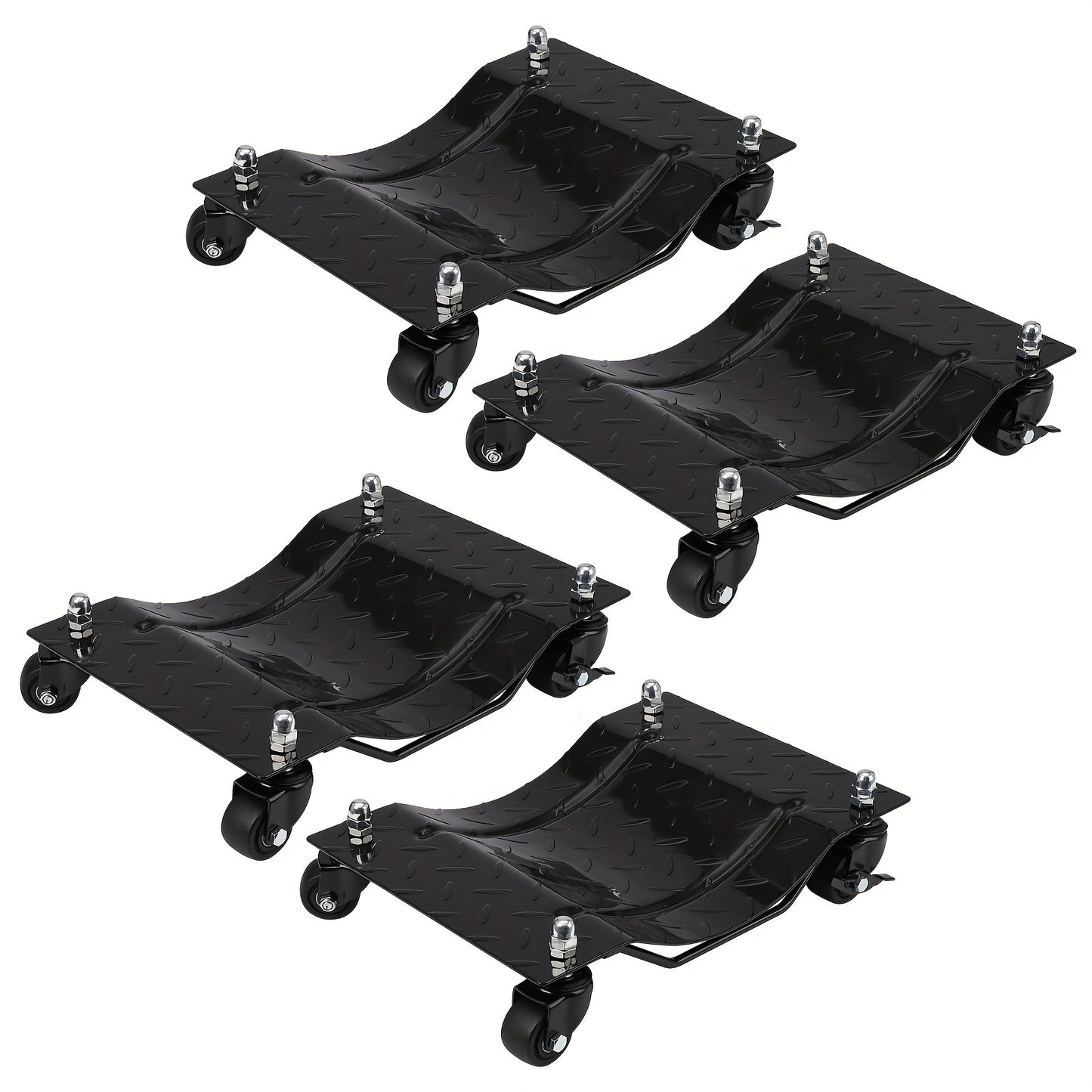 Car Dolly 4 Pack 6000 Lbs Capacity Car Dolly, Heavy Duty Tire Wheel Car Dolly Ball Bearings Skate With 360° Rotational Wheel For Moving Cars, Trucks, Trailers, Motorcycles, Makes Moving A Car Easy