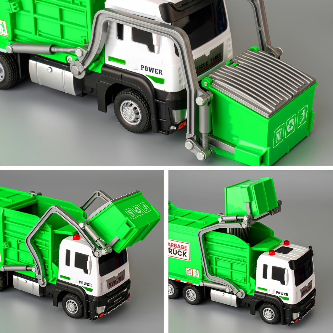 Toys / Garbage Truck Toys for Kids, Pull Back Garbage Truck Toy with Lights and Sounds and Recycling Truck Toy With Trash Cans And Bins And Trash Cards