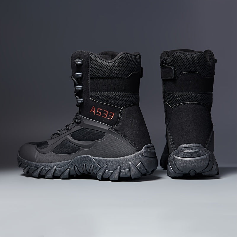 Non-slip Men's Tactical Hiking Boots, Wear-resistant Winter Outdoor Camping Trekking Shoes for Snow