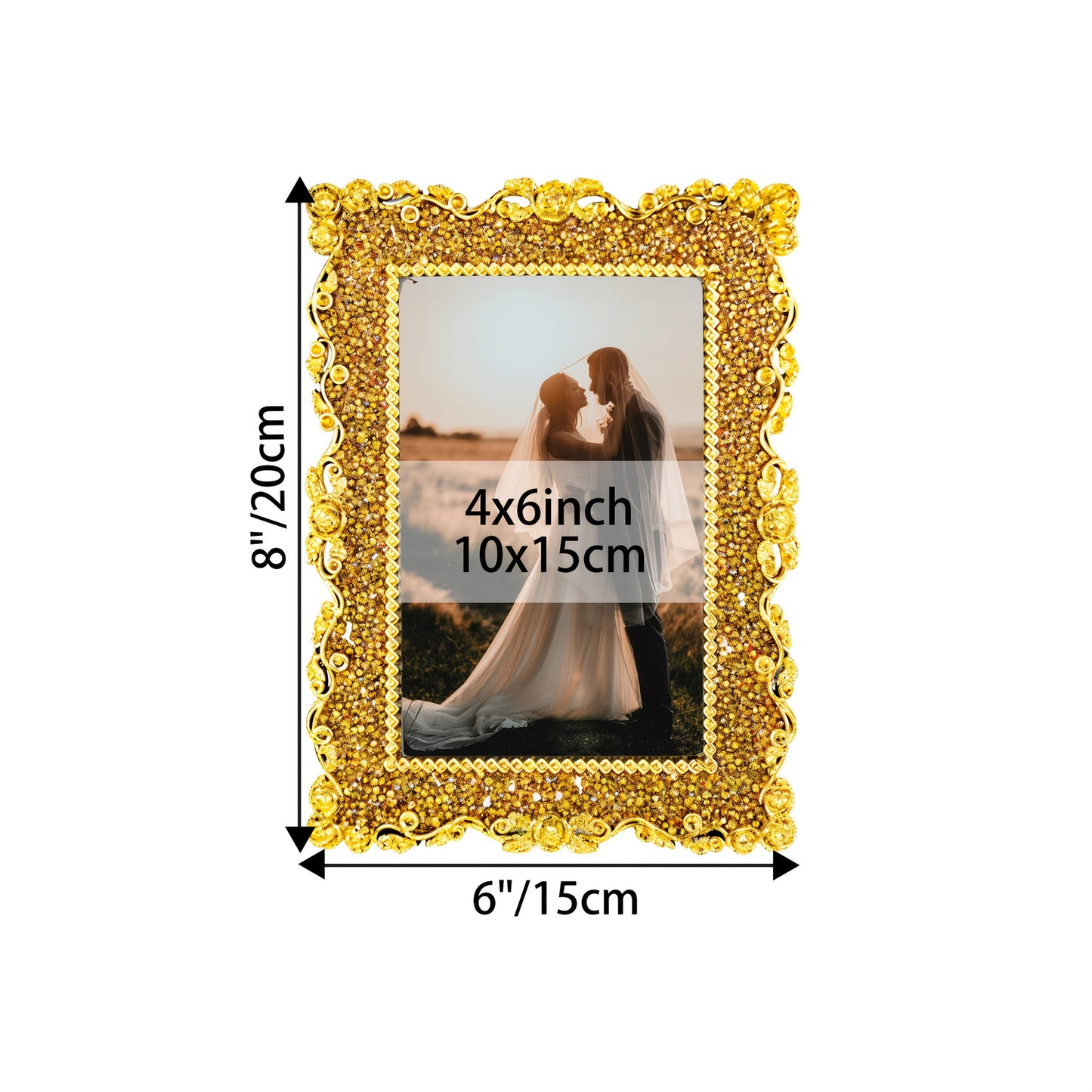 Picture Frames / Luxurious Rhinestone Embellished Picture Frame, Photo Frames, Elegant Home Decor for Living Room & Bedside, Twinkle Twinkle Design, Memory Keepsake Display, Ideal gift for weddings, Mother's Day, and Easter Pictures Are for D