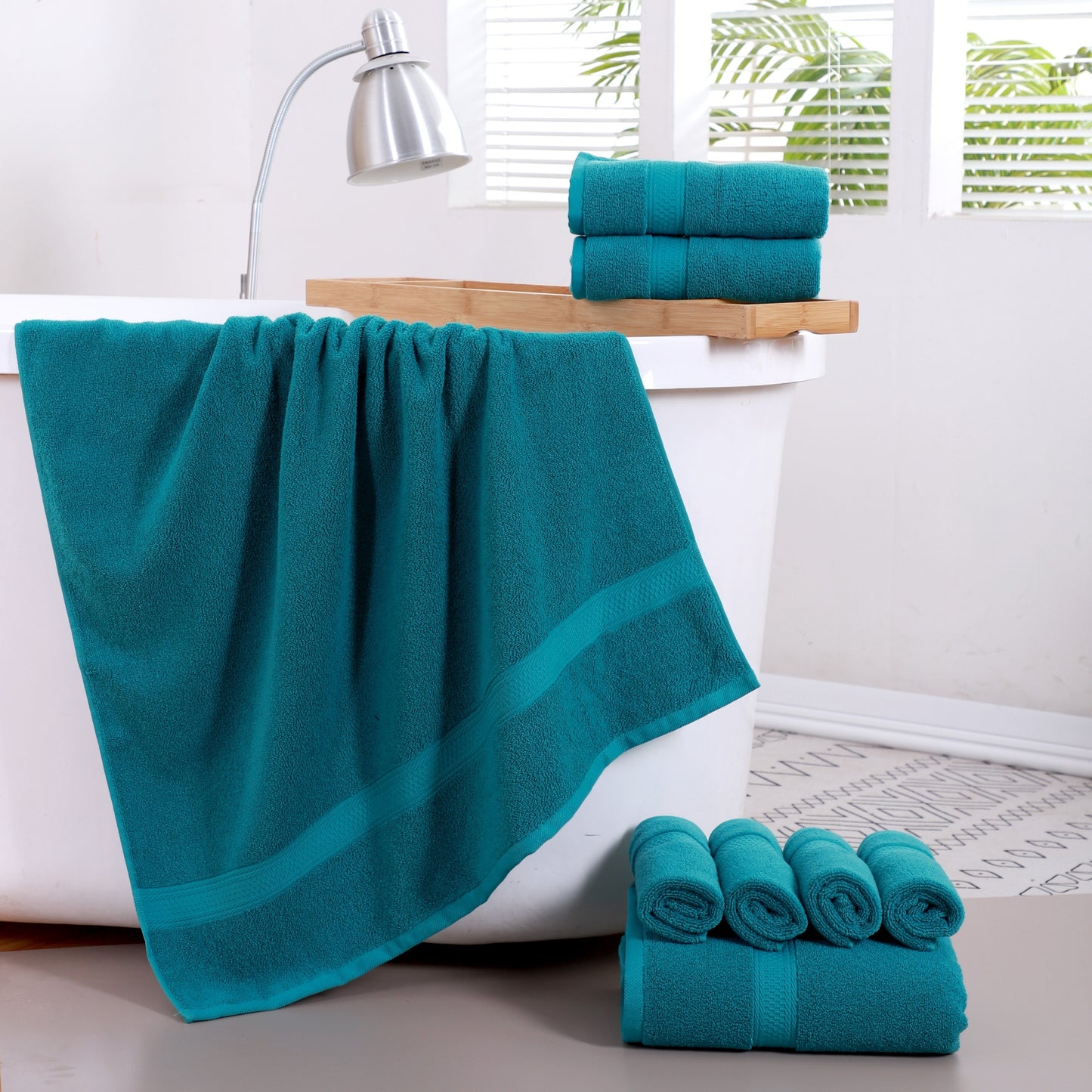 8pcs Bath Towel Set, 2 Bath Towels, 2 Hand Towels, 4 Washcloth, Luxurious, Soft, Skin Friendly, Good Water Absorption, Quick Drying, Thickened Bathing Towel, Suitable for Home, Hotel, Travel, Fitness, Beauty SPA, Etc, Wash Cl