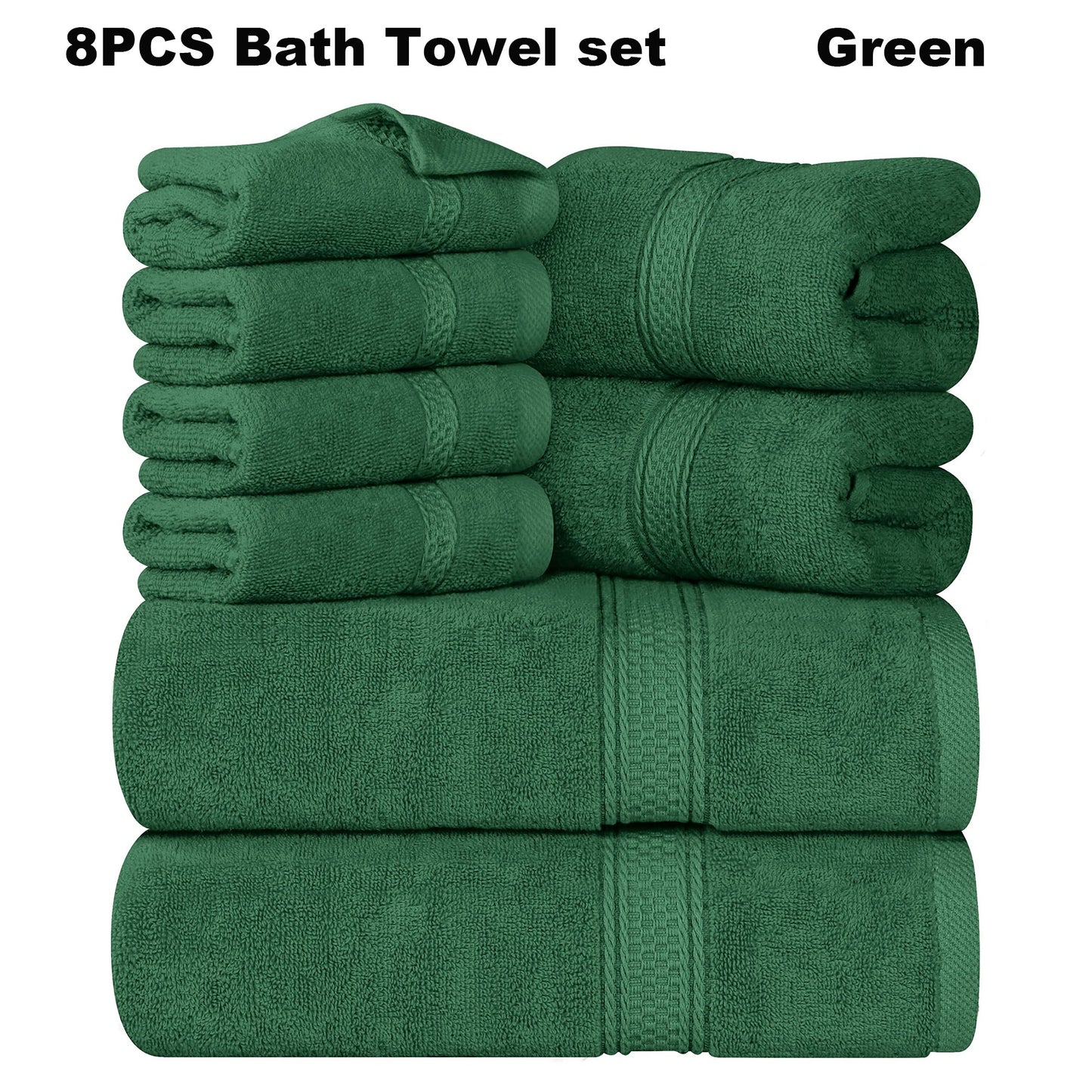 8pcs Bath Towel Set, 2 Bath Towels, 2 Hand Towels, 4 Washcloth, Luxurious, Soft, Skin Friendly, Good Water Absorption, Quick Drying, Thickened Bathing Towel, Suitable for Home, Hotel, Travel, Fitness, Beauty SPA, Etc, Wash Cl