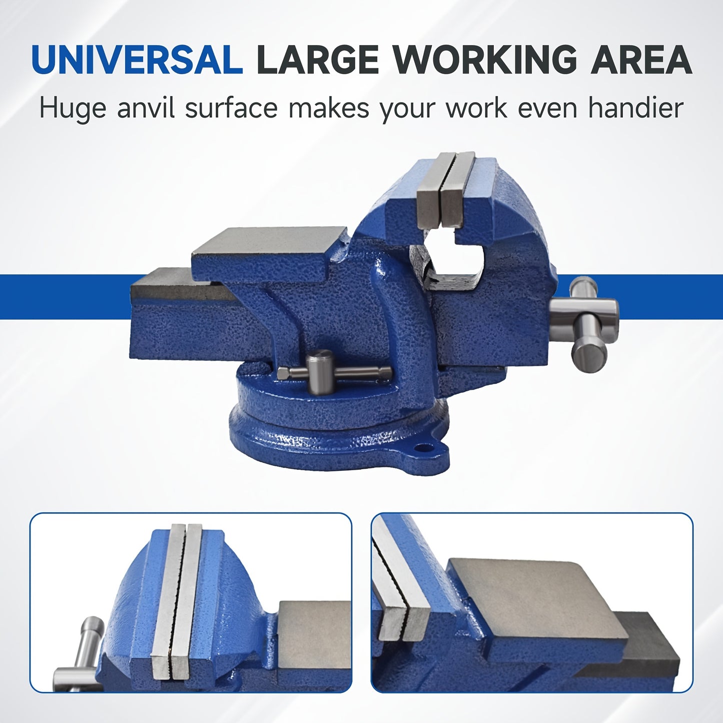 Vise / 6 Inch / 5 Inch Bench Vise with Anvil 360° Swivel Locking Base Tabletop Clamp Heavy Duty Vice Swivel Base Bench for Processing Metals, Woods, Plastics, Etc Manual Or Mechanical Processing Such As Sawing, Filing, Drilling And