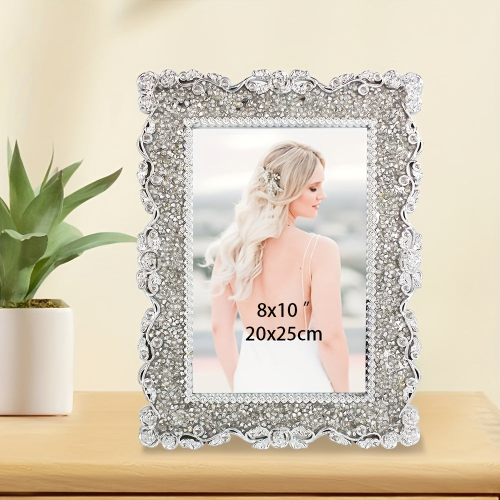 Picture Frames / Luxurious Rhinestone Embellished Picture Frame, Photo Frames, Elegant Home Decor for Living Room & Bedside, Twinkle Twinkle Design, Memory Keepsake Display, Ideal gift for weddings, Mother's Day, and Easter Pictures Are for D