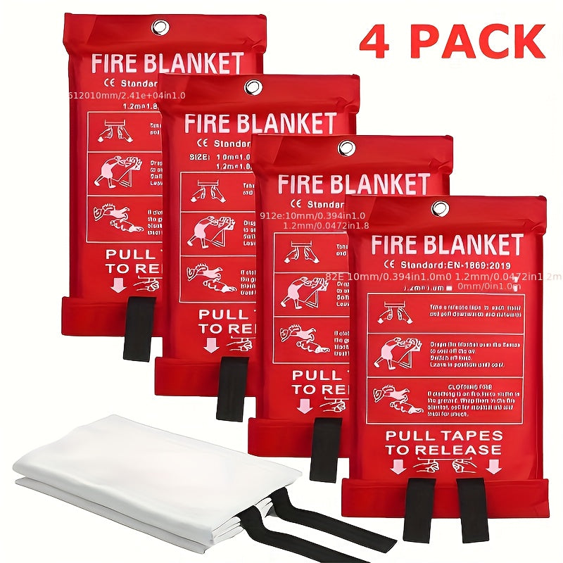 40" X 40" Emergency Fire Blanket for Home & Outdoor Survival - Durable Fiberglass, Tear-Resistant, Non-High Quality, Red with Black Straps, Ideal for Camping & Kitchen Fire Suppression, Kitchen Fire Extinguisher, Tearresistan