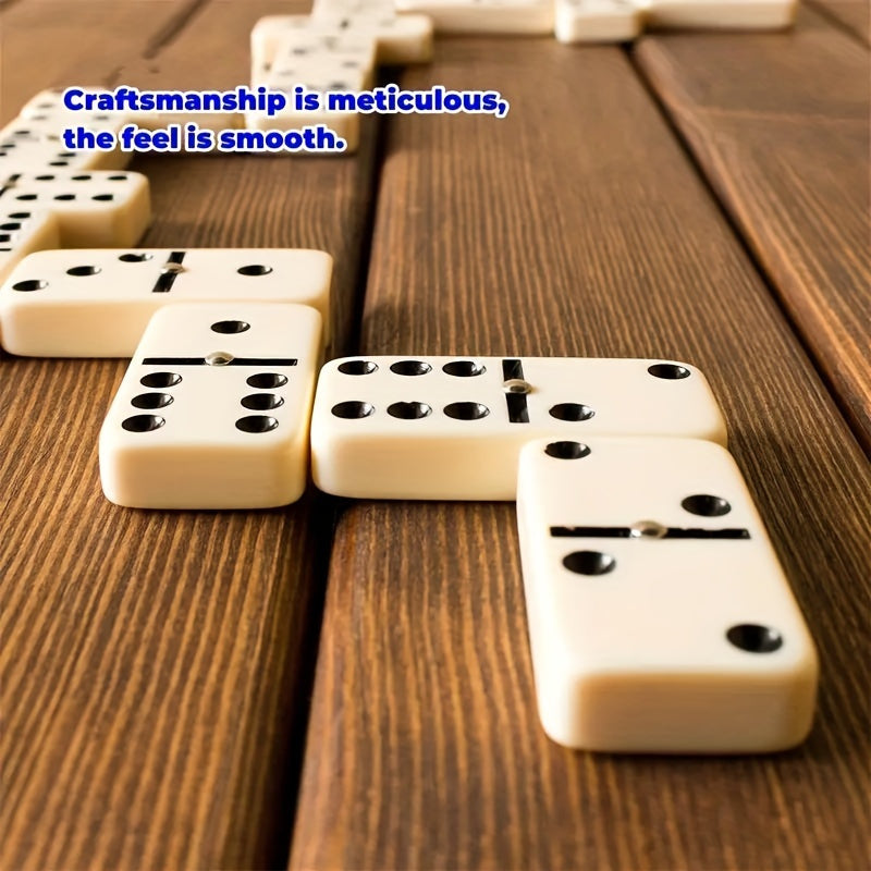 Dominoes - Classic Game with 28 Dominoes, 2-4 Players; Beautifully Boxed for Casual Play, Acrylic Material, Durable Box