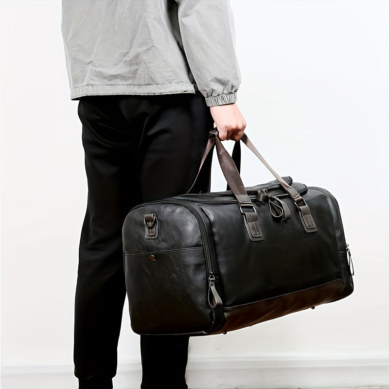 Carry-on bag / Large Weekend Bag / Quality PU Leather Travel / Luggage Bag / Duffel Handbag Casual Traveling Tote