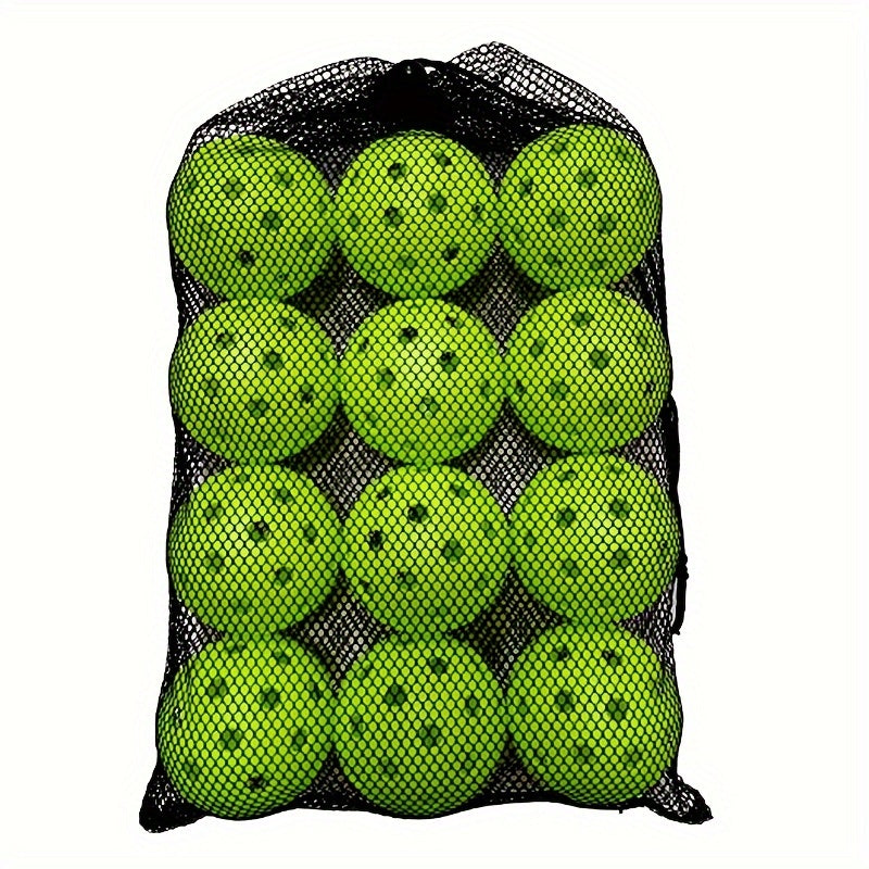 12-Pack 74mm 40-Hole Plastic Pickleball Balls, Mixed Colors, 26g, Durable and Stable, PE Material, for Outdoor Games and Sports Equipment