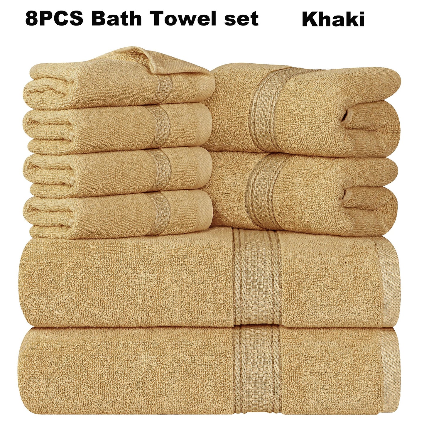 8pcs Bath Towel Set, 2 Bath Towels, 2 Hand Towels, 4 Washcloth, Luxurious, Soft, Skin Friendly, Good Water Absorption, Quick Drying, Thickened Bathing Towel, Suitable for Home, Hotel, Travel, Fitness, Beauty SPA, Etc, Wash Cl