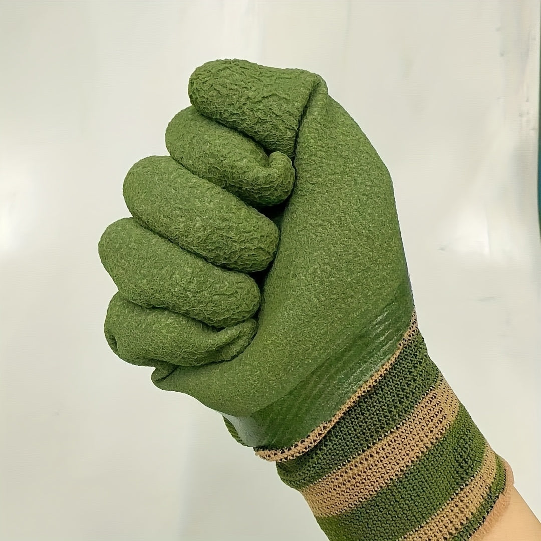 3 Pairs Heavy-Duty Gardening & Industrial Gloves - Puncture-Proof, High Quality, Wear-Resistant, Reinforced Palm & Cuffs, Breathable Mesh Wrist, Washable Rubber Gloves for Rose Gardening, Landscaping, DIY Projects, Landscape