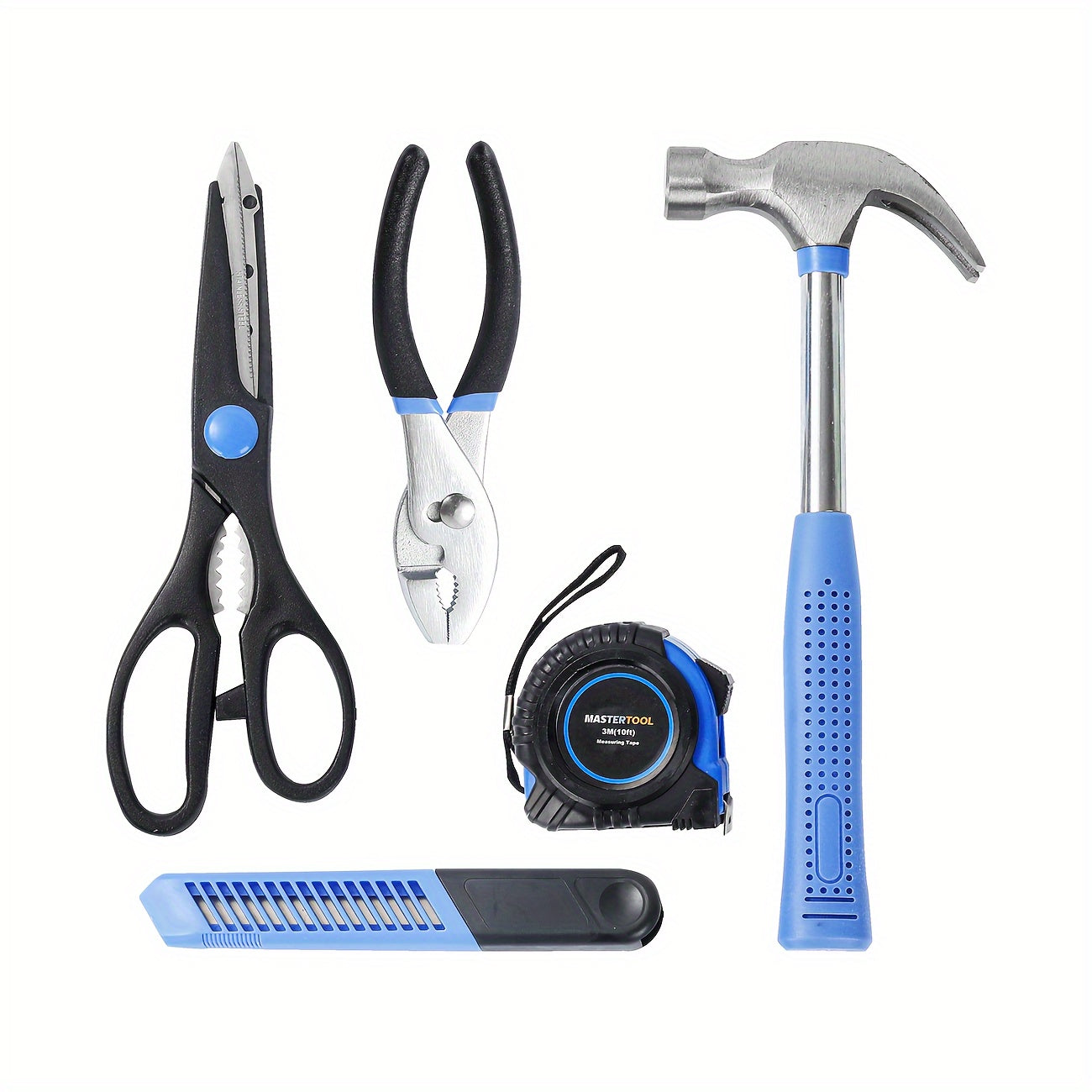 126pcs Durable Metal Hand Tool Set with Plastic Storage Case - Household & Automotive Repair Kit, No Electricity Needed, Blue, Manual Task Essentials|Ergonomic Tool Design|Molded Case Interior
