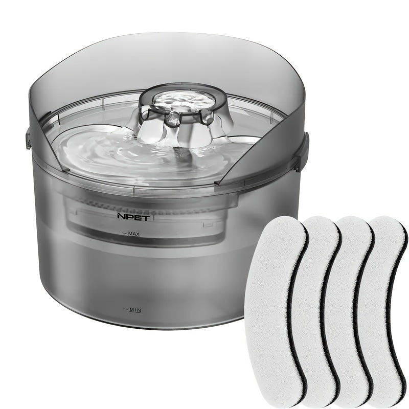 NPET DF30 Dog Water Fountain, 2 Gallon/270oz/8L Large Automatic Dog Water Bowl Dispenser, Pet Water Fountain with Splatter Guard, Cleaning Kit for Large Dogs & Multiple Pets, Without Battery