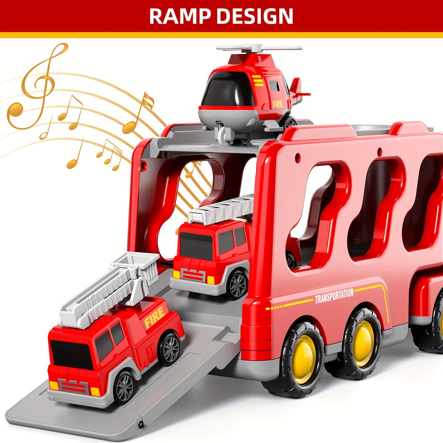 Toys / Fire Truck Toys for Boys & Girls / Friction Power Toys with Light Sound