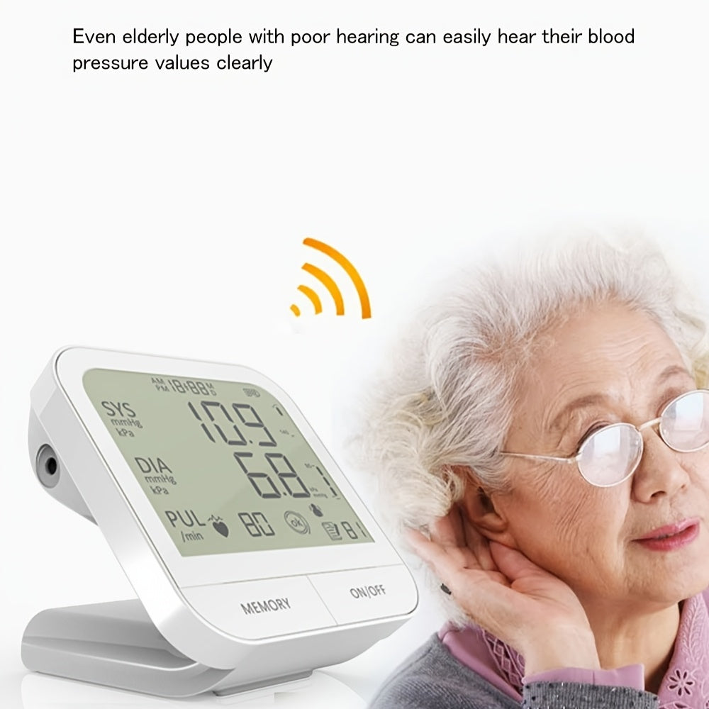 The Upper Arm Health Tracker Features a 4.33-Inch High-Definition Display, Voice Announcements, One-Button Operation, And Dual Detection of Heart Rate And Vital Signs, Making It Suitable for Daily Health Management at Home (B