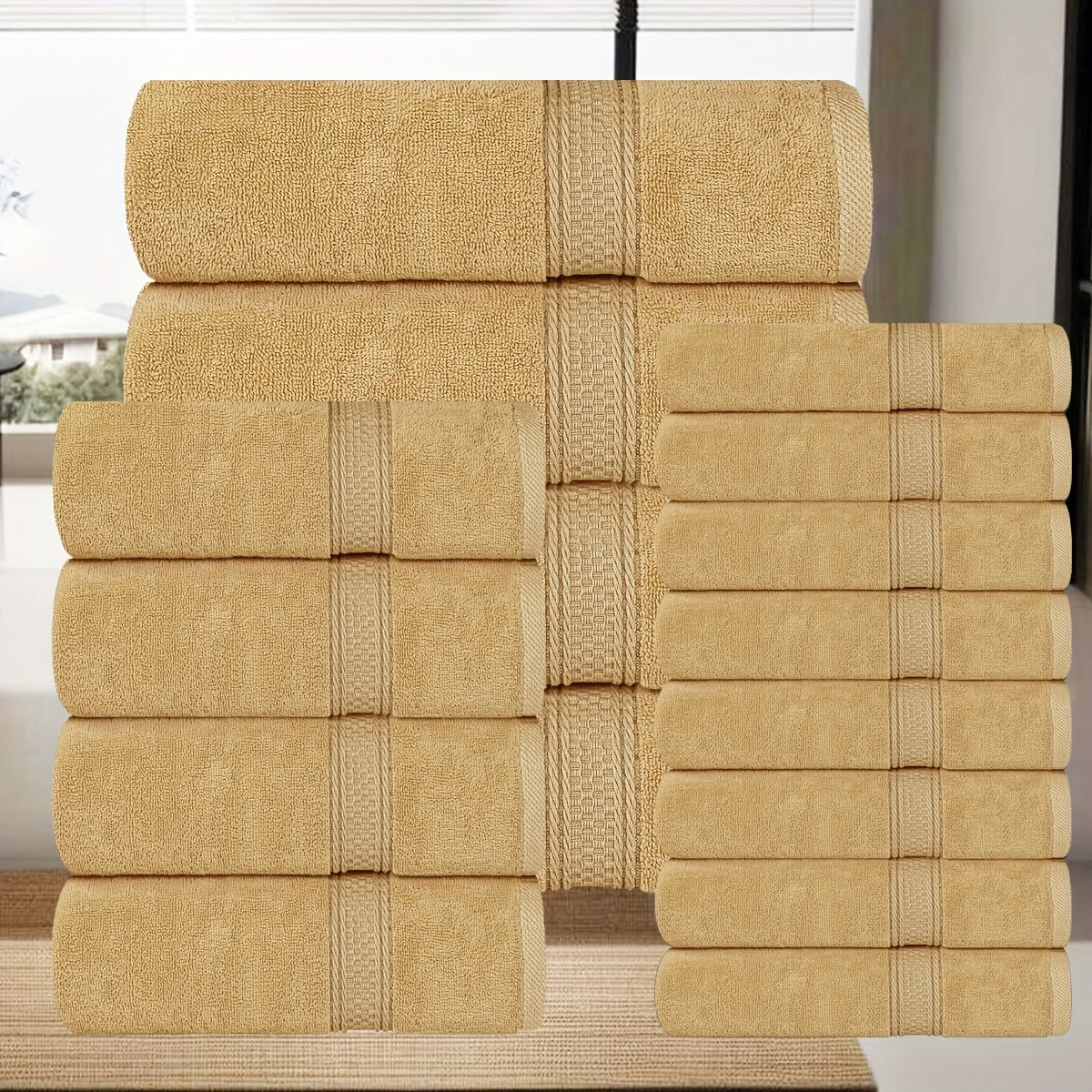 8pcs Bath Towel Set, 2 Bath Towels, 2 Hand Towels, 4 Washcloth, Luxurious, Soft, Skin Friendly, Good Water Absorption, Quick Drying, Thickened Bathing Towel, Suitable for Home, Hotel, Travel, Fitness, Beauty SPA, Etc, Wash Cl