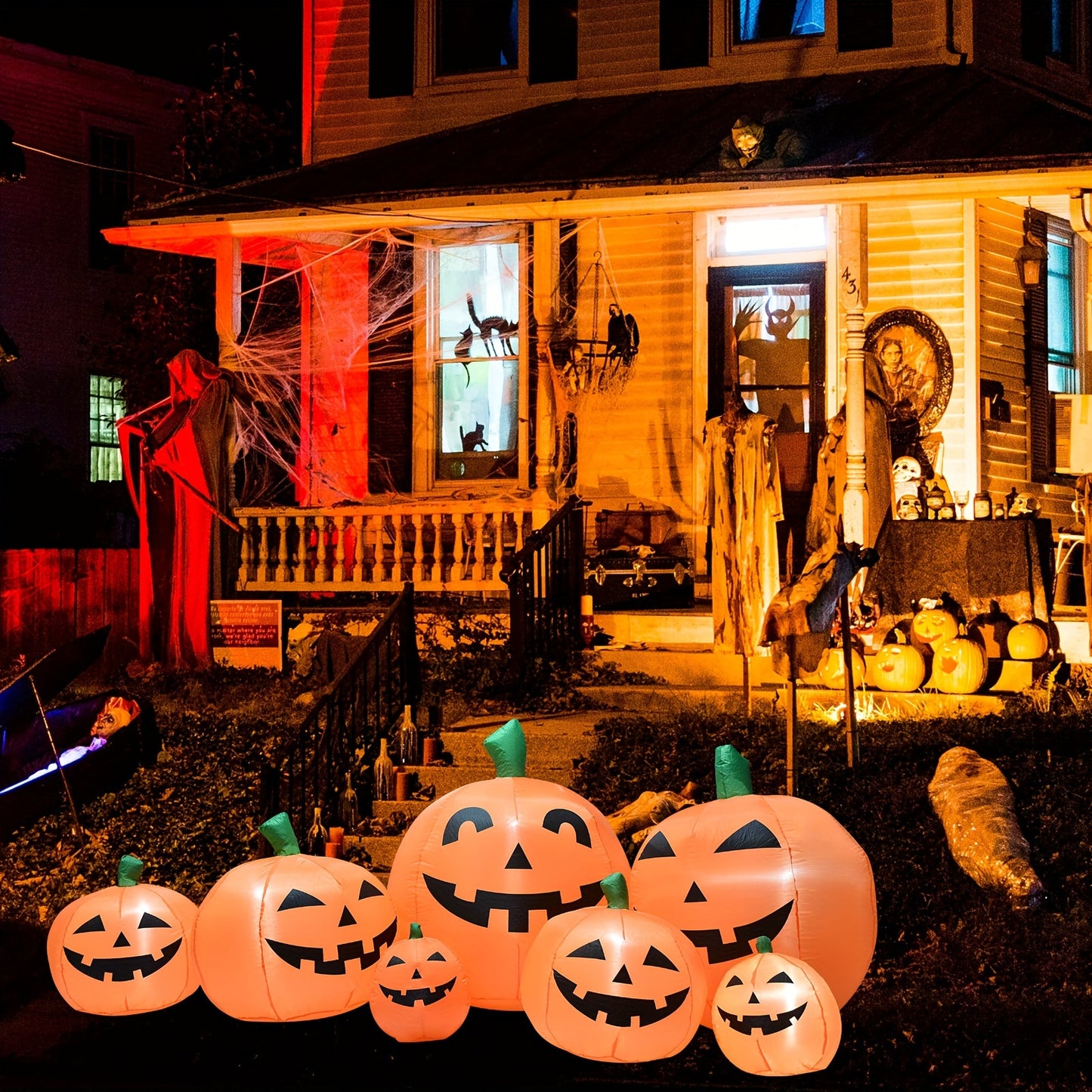 8.5ft Halloween Inflatables pumpkins Decoration, Outdoor Halloween Blow Up Decorations for Yard, LED Lights hocus pocus inflatable Outdoor Holiday Garden Lawn Decor