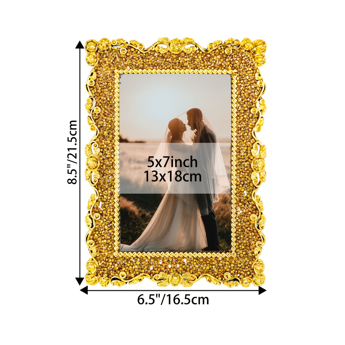Picture Frames / Luxurious Rhinestone Embellished Picture Frame, Photo Frames, Elegant Home Decor for Living Room & Bedside, Twinkle Twinkle Design, Memory Keepsake Display, Ideal gift for weddings, Mother's Day, and Easter Pictures Are for D