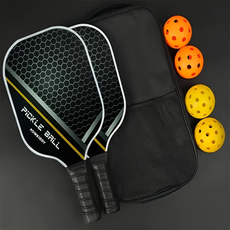 Pickleball, Premium Graphite Carbon Pickleball Paddle Set with Honeycomb Core - Durable, Lightweight & Perfect for All Skill Levels