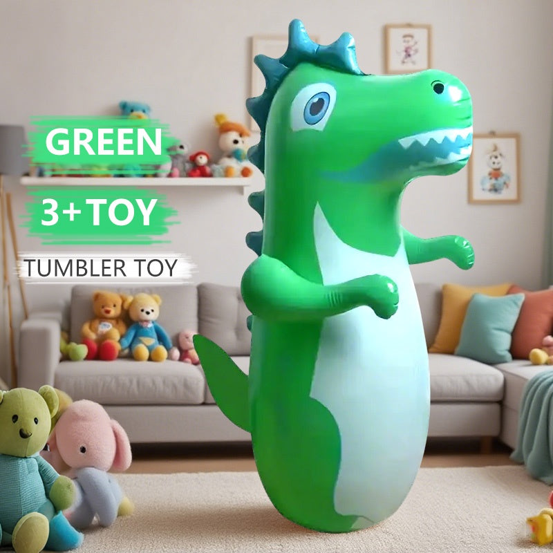 Toys / 1pc Dinosaur Inflatable Punching Bag for Youngsters Ages 3-6 - Durable PVC Outdoor Exercise Toy with Vibrant Colors (Yellow, Green, Rose Red) - Fun & Safe for Active Play, Dinosaur Toys, Playful Design, Sturdy Construction