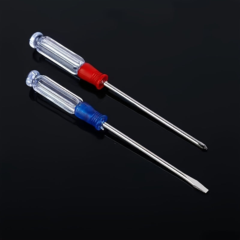 10pcs/1set Crystal Screwdriver, Transparent Handle, Durable Steel, Multiple Sizes of Flat and Phillips Heads - Suitable for Home and Industrial Use