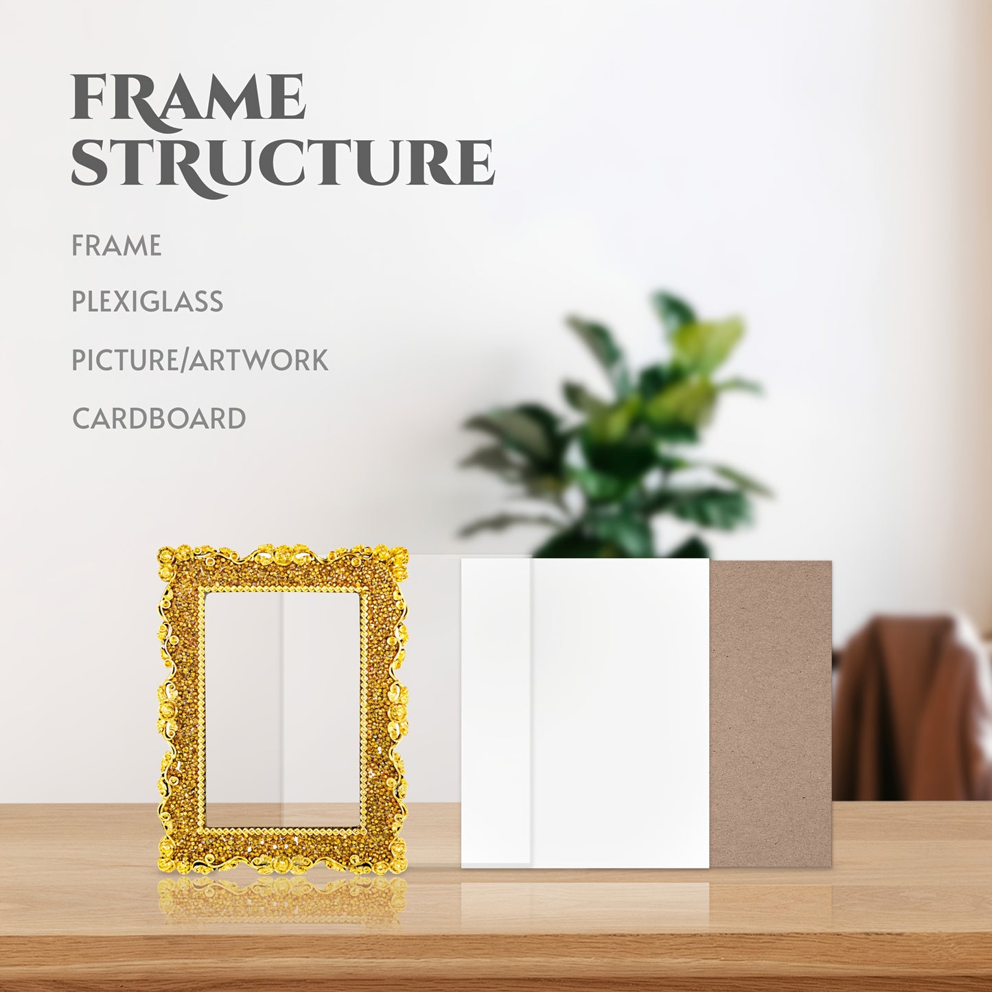 Picture Frames / Luxurious Rhinestone Embellished Picture Frame, Photo Frames, Elegant Home Decor for Living Room & Bedside, Twinkle Twinkle Design, Memory Keepsake Display, Ideal gift for weddings, Mother's Day, and Easter Pictures Are for D