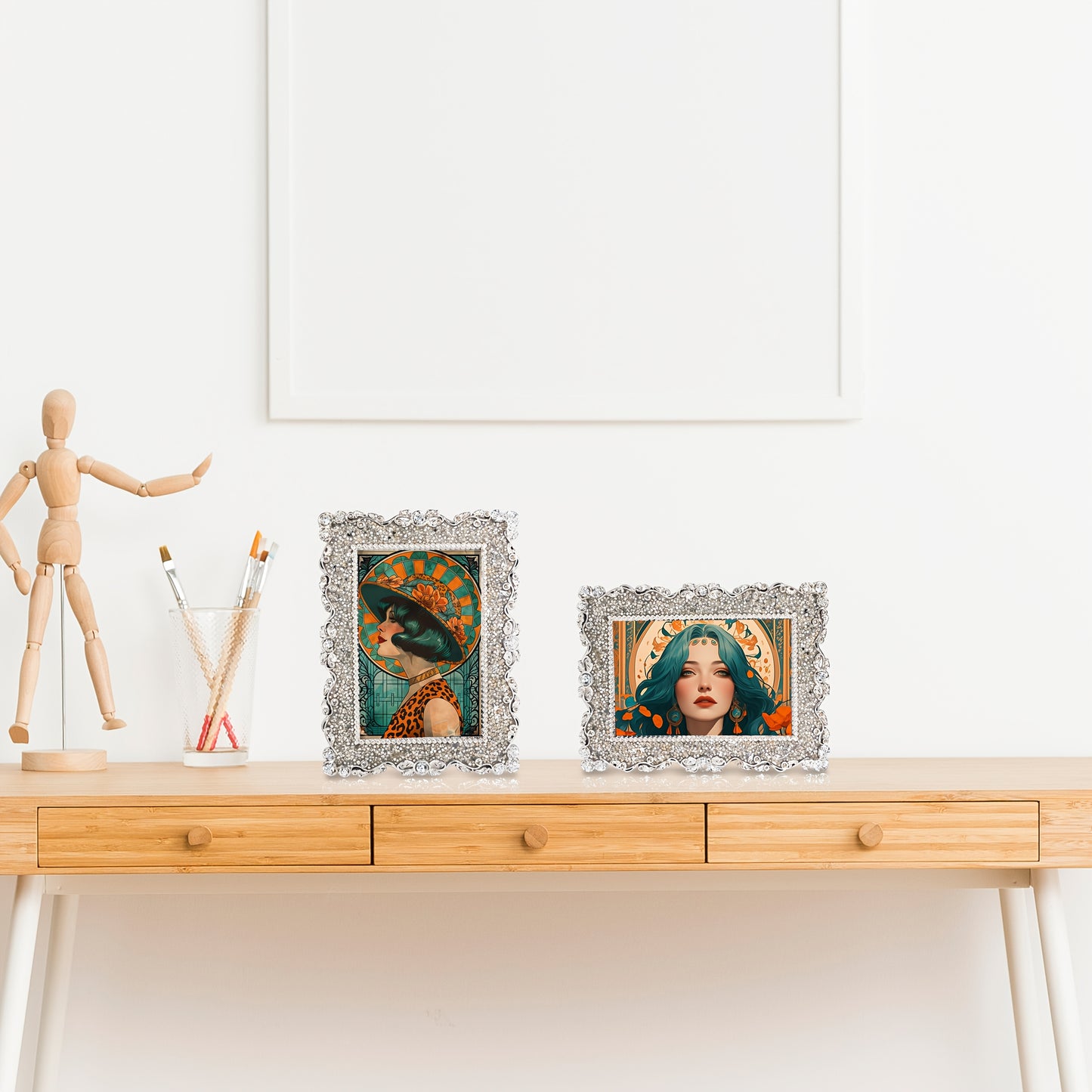 Picture Frames / Luxurious Rhinestone Embellished Picture Frame, Photo Frames, Elegant Home Decor for Living Room & Bedside, Twinkle Twinkle Design, Memory Keepsake Display, Ideal gift for weddings, Mother's Day, and Easter Pictures Are for D
