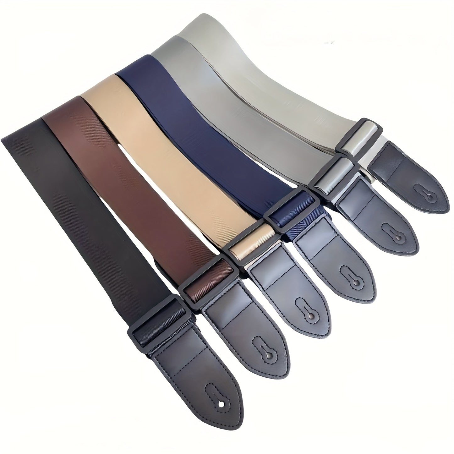Heavy-Duty Guitar Strap with Adjustable Crossbody design - Thick & Durable Construction, Non-Slip Buckles - Compatible with Acoustic, Electric, Bass Guitars - Ideal Gift for Musicians (Available in Black, Blue, Brown, Gray, B