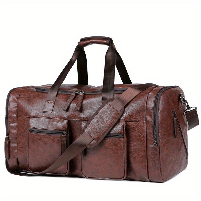 Carry-on bag / Large Weekend Bag / Quality PU Leather Travel / Luggage Bag / Duffel Handbag Casual Traveling Tote