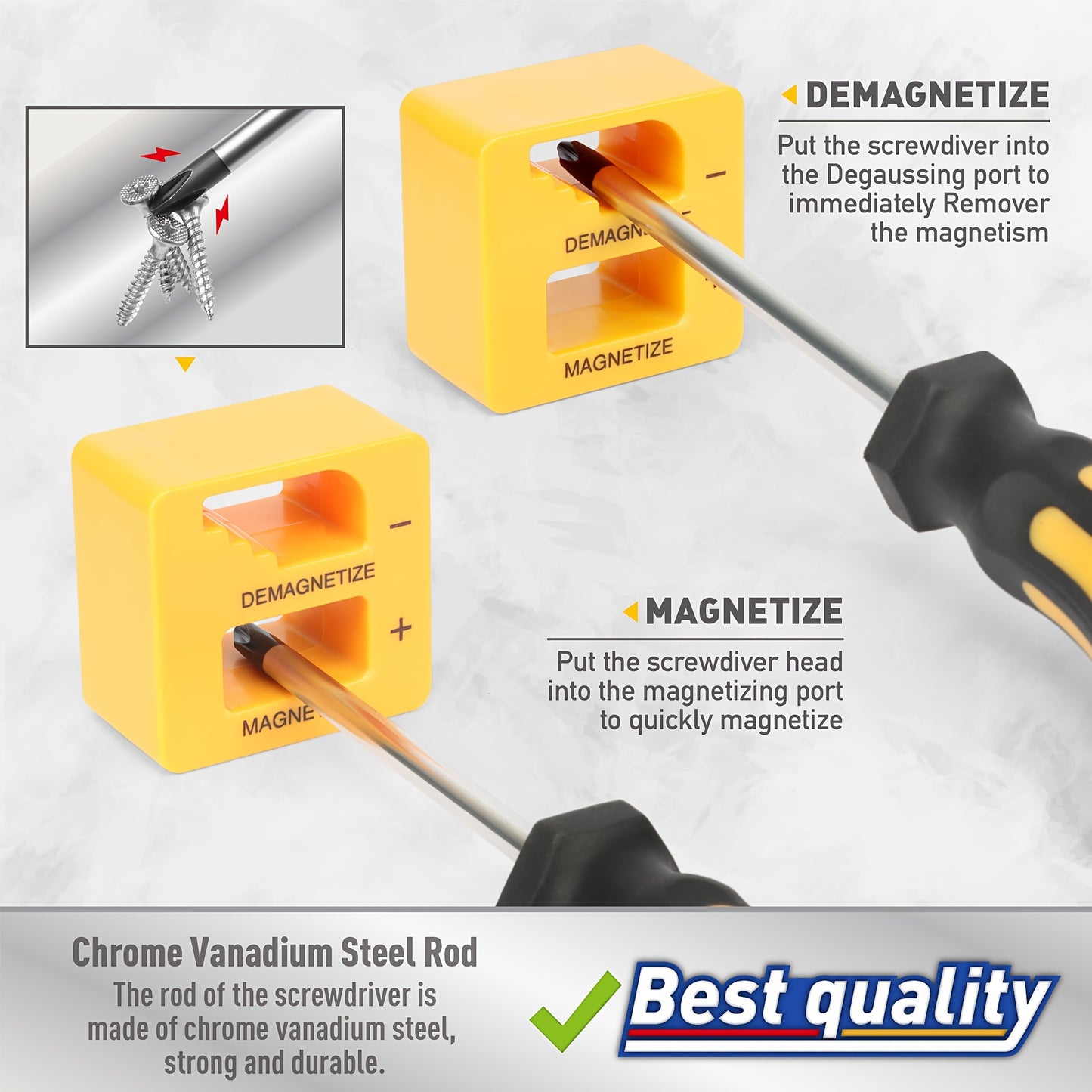 43pcs Professional Screwdriver Set with Magnetic Bit Holder - Chrome Vanadium Steel, Includes Slotted, Phillips, Hex, Torx Bits & Precision Tools - Durable Repair Kit for DIY & Industrial Use