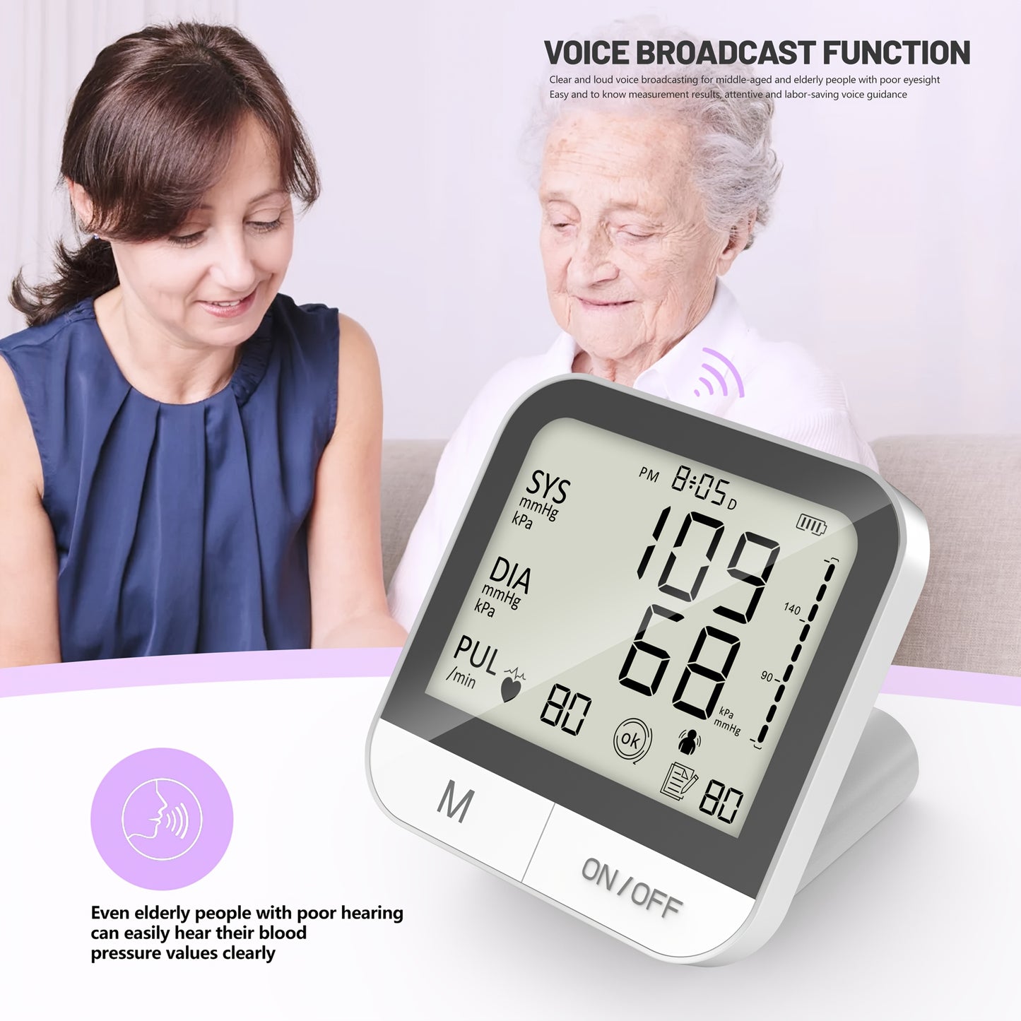 The Upper Arm Health Tracker Features a 4.33-Inch High-Definition Display, Voice Announcements, One-Button Operation, And Dual Detection of Heart Rate And Vital Signs, Making It Suitable for Daily Health Management at Home (B