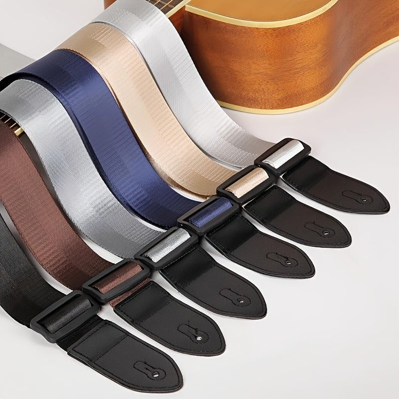 Heavy-Duty Guitar Strap with Adjustable Crossbody design - Thick & Durable Construction, Non-Slip Buckles - Compatible with Acoustic, Electric, Bass Guitars - Ideal Gift for Musicians (Available in Black, Blue, Brown, Gray, B