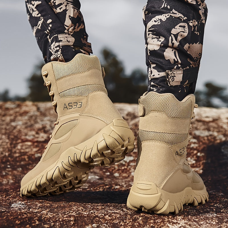 Non-slip Men's Tactical Hiking Boots, Wear-resistant Winter Outdoor Camping Trekking Shoes for Snow
