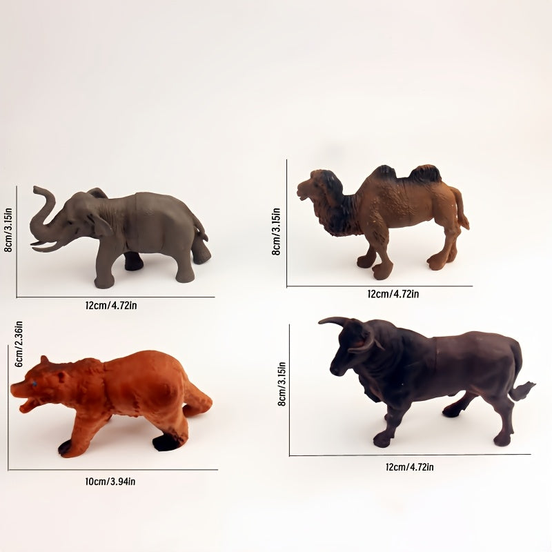 Toys / 8pcs set of large simulation wildlife park cognitive model scene crocodile bullfighting elephant camel bear deer home decoration for Christmas,halloween decorations,fall home decor Collectible Figurines