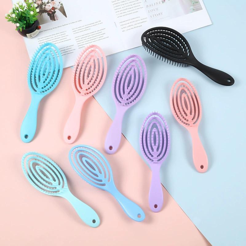 1/2pcs Hollow Hair Comb Skull Massage Brush - Anti-Static, Anti-Knot, Tangle Styling Brush with ABS Plastic and Sandalwood Handle, Suitable for Normal Hair Types