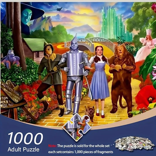 1000pcs Wizard of Oz Jigsaw Puzzle - Yellow Brick Road, Dorothy & Friends; Beginner Level; Family Puzzle